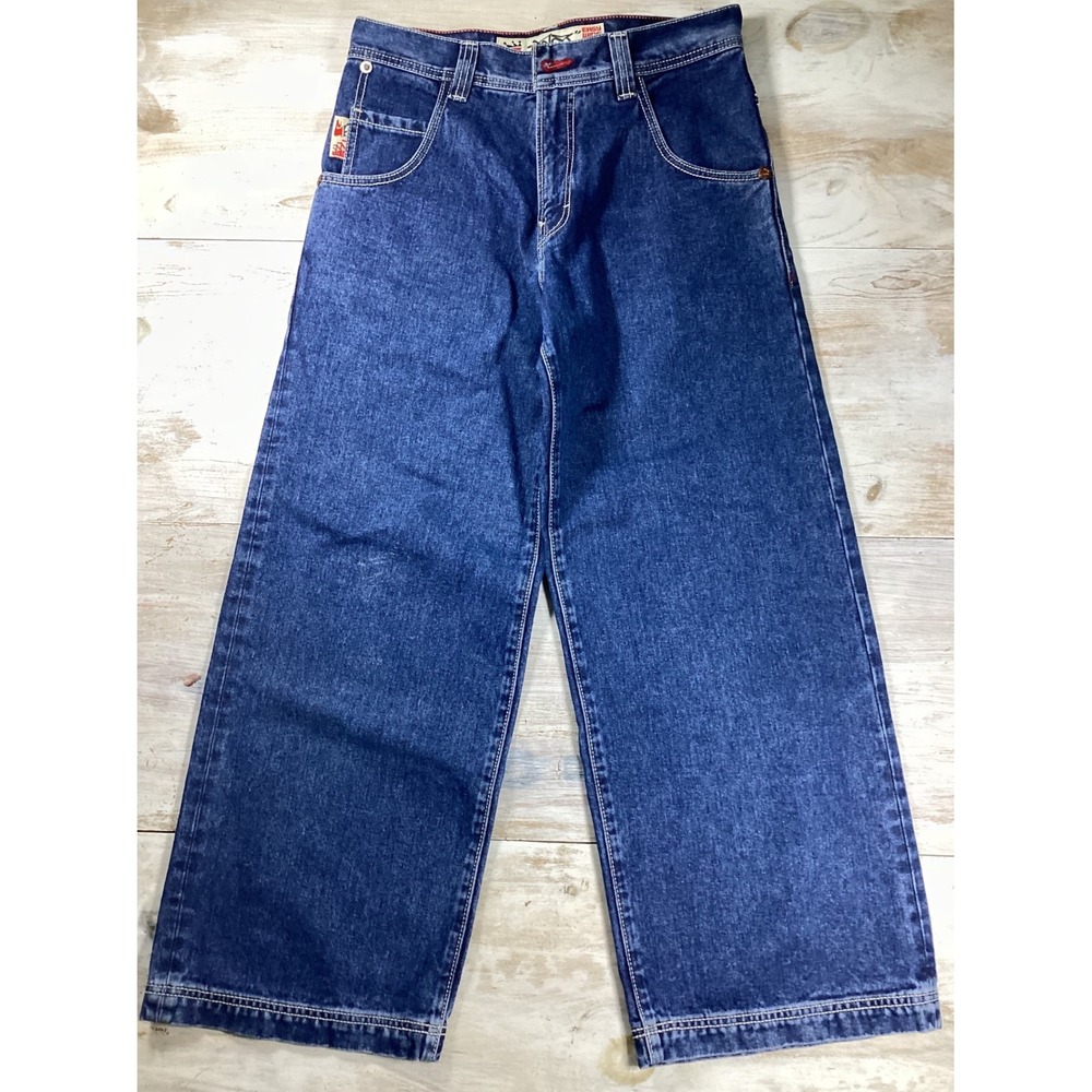 JNCO Los Angeles Easy Wide 179 Pipes Jeans Dark Wash Baggy 30x30 Vintage Style
